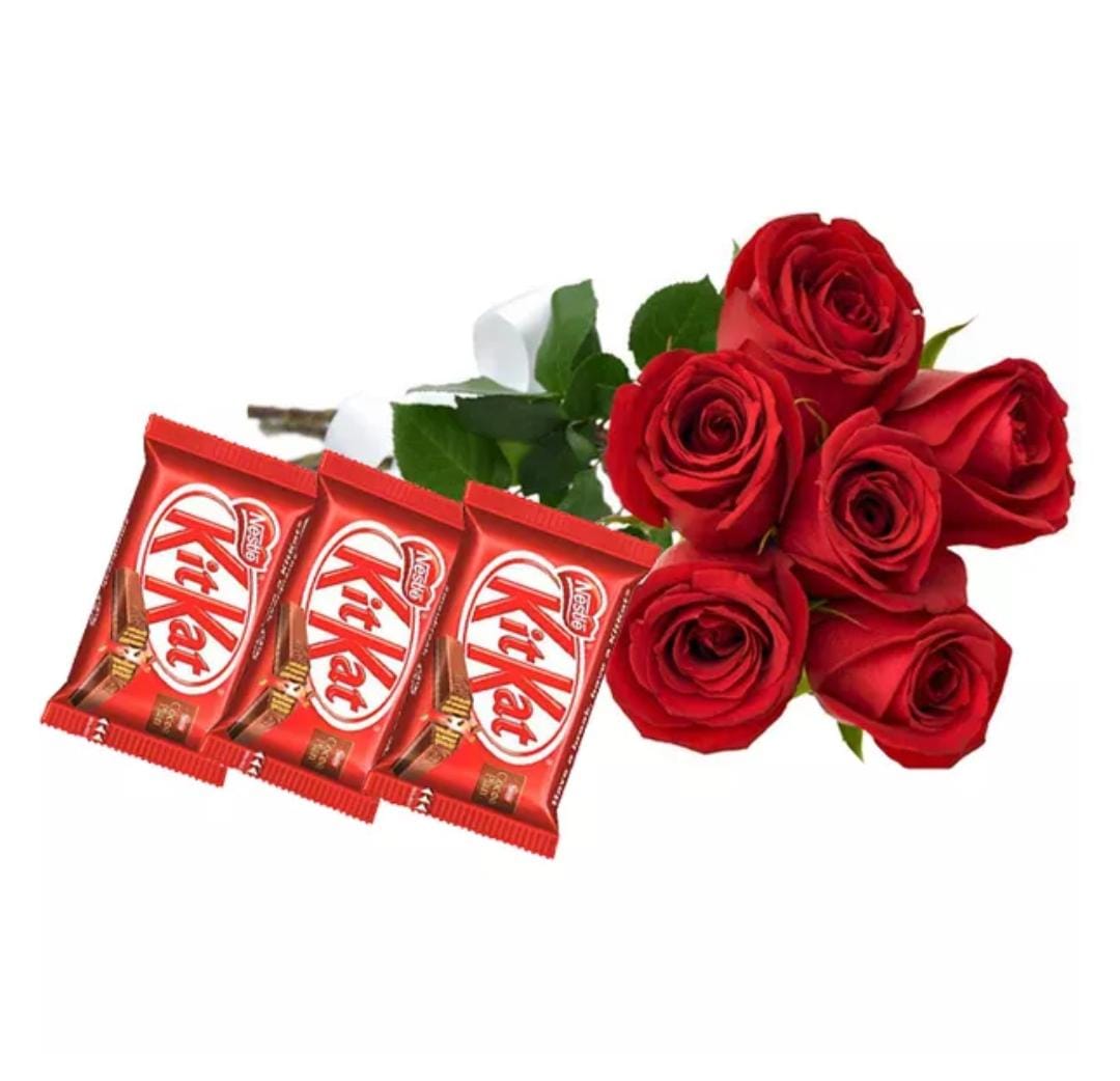 Buqu Rosas vermelhas com KitKat